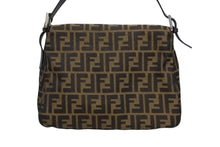 Load image into Gallery viewer, FENDI フェンディ ズッカ柄 マンマバケット ワンショルダーバッグ 26325 キャンバス レザー ブラウン シルバー金具 中古 4b009219