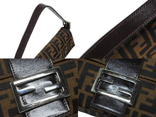 Load image into Gallery viewer, 極美品 FENDI フェンディ マンマバケット ワンショルダーバッグ ズッカ柄 キャンバス レザー ブラウン シルバー金具 中古 4b009220