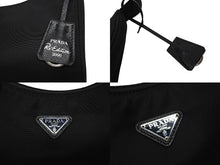 Load image into Gallery viewer, 極美品 PRADA プラダ ホーボー ハンドバッグ ワンショルダーバッグ MV515 トライアングルロゴ ナイロン ブラック 中古 4b009221