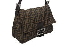Load image into Gallery viewer, FENDI フェンディ マンマバケット ワンショルダーバッグ ズッカ柄 ブラウン キャンバス レザー シルバー金具 美品 中古 4b009230