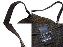 Load image into Gallery viewer, FENDI フェンディ マンマバケット ワンショルダーバッグ ズッカ柄 ブラウン キャンバス レザー シルバー金具 美品 中古 4b009230
