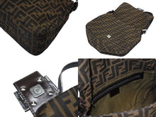 Load image into Gallery viewer, FENDI フェンディ マンマバケット ワンショルダーバッグ ズッカ柄 ブラウン キャンバス レザー シルバー金具 美品 中古 4b009230