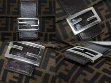Load image into Gallery viewer, FENDI フェンディ マンマバケット ショルダーバッグ ズッカ柄 コットンキャンバス レザー ブラウン シルバー金具 美品 中古 4b009231