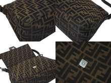 Load image into Gallery viewer, FENDI フェンディ マンマバケット ショルダーバッグ ズッカ柄 コットンキャンバス レザー ブラウン シルバー金具 美品 中古 4b009231