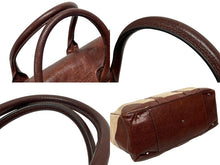 Load image into Gallery viewer, Brunello Cucinelli ブルネロクチネリ カントリーバッグ ビジネスバッグ レザー コーデュロイ ベージュ ブラウン シルバー金具 美品 中古 4b009238