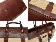 Load image into Gallery viewer, Brunello Cucinelli ブルネロクチネリ カントリーバッグ ビジネスバッグ レザー コーデュロイ ベージュ ブラウン シルバー金具 美品 中古 4b009238