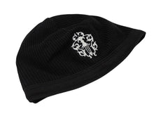 画像をギャラリービューアに読み込む, CHROME HEARTS クロムハーツ THERMAL BEANIE CAP サーマルニットキャップ ビーニー ブラック ホワイト ダガー刺繍 美品 中古 4b009256