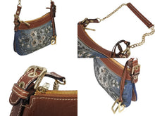 画像をギャラリービューアに読み込む, 極美品 Dolce&amp;Gabbana ドルチェ&amp;ガッバーナ ワンショルダーバッグ デニム スパンコール ショルダーバッグ ブルー ブラウン 中古 4b009257