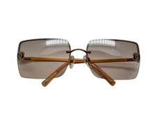 画像をギャラリービューアに読み込む, CHANEL シャネル リムレス サングラス アイウェア 4092-B c.102/8Z サイズ62□15 120 ココマーク ラインストーン 美品 中古 4b009270