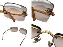 画像をギャラリービューアに読み込む, CHANEL シャネル リムレス サングラス アイウェア 4092-B c.102/8Z サイズ62□15 120 ココマーク ラインストーン 美品 中古 4b009270