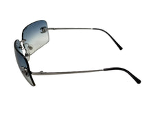 画像をギャラリービューアに読み込む, 極美品 CHANEL シャネル リムレス サングラス 4017-D c.124/55 サイズ62□17 120 ココマーク ラインストーン ブルー 中古 4b009273