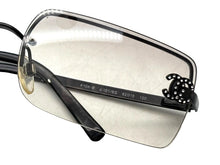 画像をギャラリービューアに読み込む, 極美品 CHANEL シャネル リムレス サングラス ラインストーン ココマーク 4104-B イタリア製 メタル ブラック サイズ62□15 120 中古 4b009291