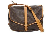 画像をギャラリービューアに読み込む, LOUIS VUITTON ルイヴィトン ソミュール35 ショルダーバッグ モノグラム M42254 PVC ヌメ革 ブラウン ゴールド金具 美品 中古 4b009330