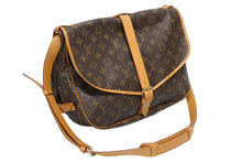 画像をギャラリービューアに読み込む, LOUIS VUITTON ルイヴィトン ソミュール35 ショルダーバッグ モノグラム M42254 PVC ヌメ革 ブラウン ゴールド金具 美品 中古 4b009330