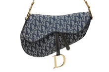 Load image into Gallery viewer, 極美品 Christian Dior クリスチャンディオール ワンショルダーバッグ サドルバッグ トロッター ガリアーノ期 キャンバス レザー ネイビー 中古 4b009373