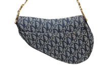 Load image into Gallery viewer, 極美品 Christian Dior クリスチャンディオール ワンショルダーバッグ サドルバッグ トロッター ガリアーノ期 キャンバス レザー ネイビー 中古 4b009373