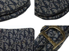 Load image into Gallery viewer, 極美品 Christian Dior クリスチャンディオール ワンショルダーバッグ サドルバッグ トロッター ガリアーノ期 キャンバス レザー ネイビー 中古 4b009373