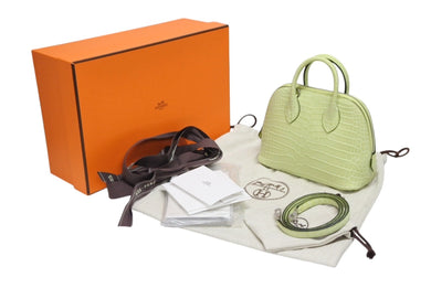 新品未使用 エルメス HERMES ボリード 1923 ミニ 2way ショルダー ハンドバッグ ジョーヌブルジョン ポロサスマット U刻印 中古 4b009379