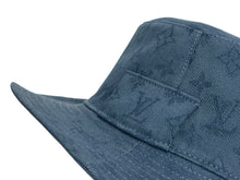 画像をギャラリービューアに読み込む, 極美品 LOUIS VUITTON ルイヴィトン 22SS リバーシブル モノグラム ロゴバケットハット スケーターハット ブルー M77592 サイズL 中古 4b009399