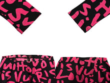 画像をギャラリービューアに読み込む, 極美品 LOUIS VUITTON ルイヴィトン レギンス 09SS スティーブンスプラウス グラフティモノグラム ピンク ブラック RW091T 中古 4b009413