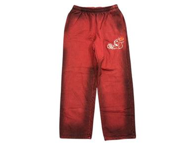 新品未使用 SLOWBUCKS スローバックス スウェットパンツ サイズM レッド グラデーション 刺繍 中古 4b009452