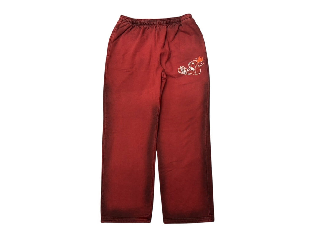 新品未使用 SLOW BUCKS スローバックス スウェットパンツ サイズXL レッド グラデーション 刺繍 中古 4b009458