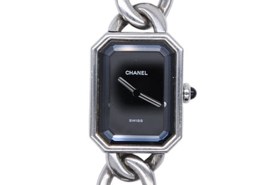 CHANEL シャネル PREMIERE M プルミエール M 腕時計 H0452 黒文字盤 クォーツ シルバー ステンレス 美品 中古 4b009490
