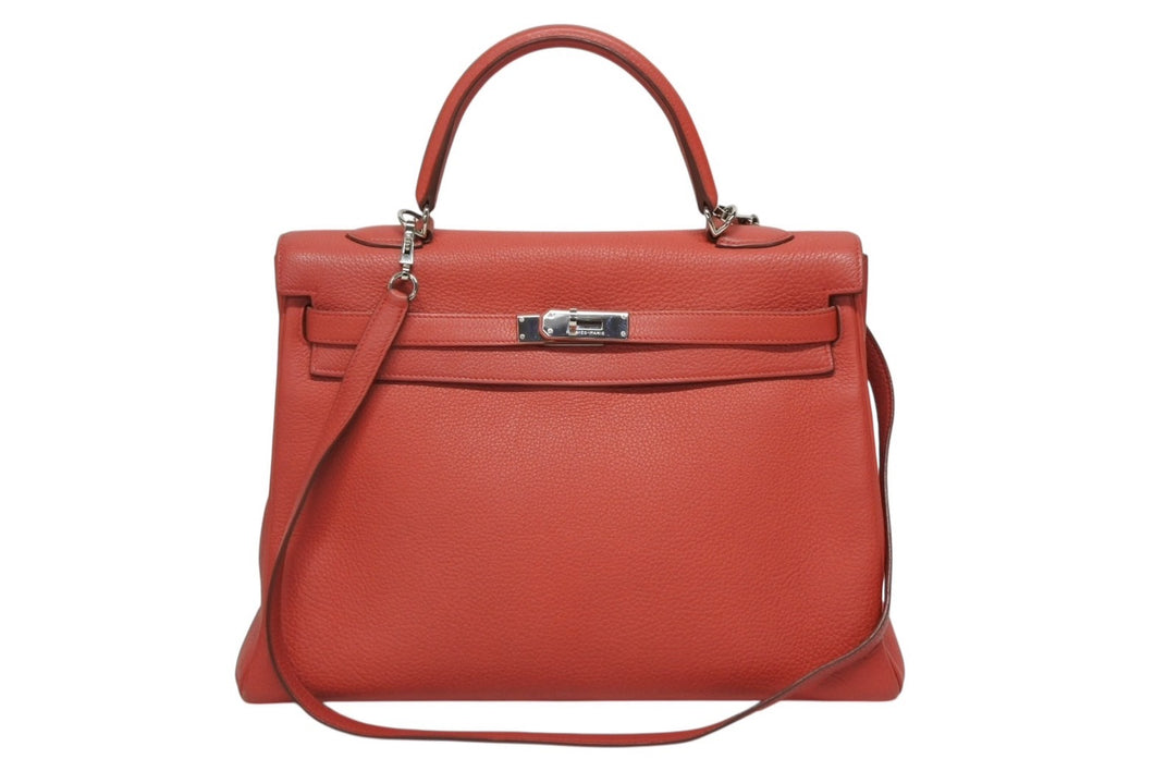 HERMES エルメス KELLY ケリー 35 2WAY ハンドバッグ 内縫い トゴ ルビー シルバー金具 ◻︎N刻印 (2010年製) 美品 中古 4b009503