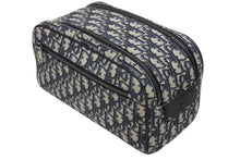 Load image into Gallery viewer, Christian Dior クリスチャンディオール ポーチ セカンドバッグ 2ESCA494YKY オブリーク ネイビー ジャガード カーフスキン 美品 中古 4b009527