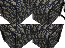 Load image into Gallery viewer, Christian Dior クリスチャンディオール ポーチ セカンドバッグ 2ESCA494YKY オブリーク ネイビー ジャガード カーフスキン 美品 中古 4b009527