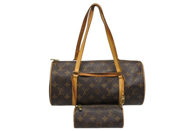 LOUIS VUITTON ルイヴィトン パピヨン30 ハンドバッグ M51385 筒型 モノグラムキャンバス ブラウン 美品 中古 4b009534
