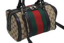 Load image into Gallery viewer, GUCCI グッチ ミニボストンバッグ ハンドバッグ シェリーライン 269876 502752 GGキャンバス ベージュ ゴールド金具 美品 中古 4b009536