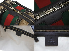 Load image into Gallery viewer, GUCCI グッチ ミニボストンバッグ ハンドバッグ シェリーライン 269876 502752 GGキャンバス ベージュ ゴールド金具 美品 中古 4b009536