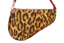 画像をギャラリービューアに読み込む, 極美品 Christian Dior クリスチャンディオール サドルポーチ アクセサリーポーチ レオパード柄 ハラコ レザー ガリアーノ期 中古 4b009537