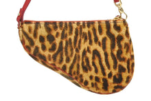 画像をギャラリービューアに読み込む, 極美品 Christian Dior クリスチャンディオール サドルポーチ アクセサリーポーチ レオパード柄 ハラコ レザー ガリアーノ期 中古 4b009537