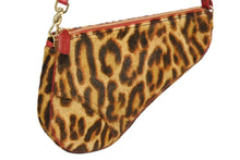画像をギャラリービューアに読み込む, 極美品 Christian Dior クリスチャンディオール サドルポーチ アクセサリーポーチ レオパード柄 ハラコ レザー ガリアーノ期 中古 4b009537