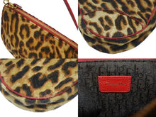 画像をギャラリービューアに読み込む, 極美品 Christian Dior クリスチャンディオール サドルポーチ アクセサリーポーチ レオパード柄 ハラコ レザー ガリアーノ期 中古 4b009537