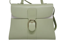 Load image into Gallery viewer, 極美品 DELVAUX デルボー Brillant GM ブリヨンGM 2WAYバッグ パステルグリーン カーフレザー ゴールド金具 中古 4b009548