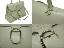 Load image into Gallery viewer, 極美品 DELVAUX デルボー Brillant GM ブリヨンGM 2WAYバッグ パステルグリーン カーフレザー ゴールド金具 中古 4b009548
