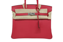 Load image into Gallery viewer, 新品未使用 HERMES エルメス ハンドバッグ K刻印 バーキン25 ヴォースイフト フランボワーズ シルバー金具 中古 4b009549