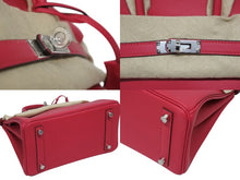 Load image into Gallery viewer, 新品未使用 HERMES エルメス ハンドバッグ K刻印 バーキン25 ヴォースイフト フランボワーズ シルバー金具 中古 4b009549