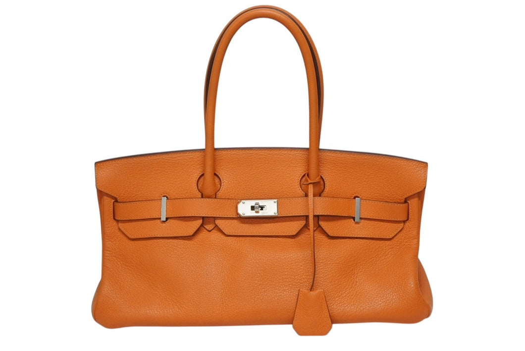 極美品 ゴルチェ期 HERMES エルメス ショルダーバーキン オレンジ トリヨンクレマンス ◻︎M刻 シルバー金具 中古 4b009565