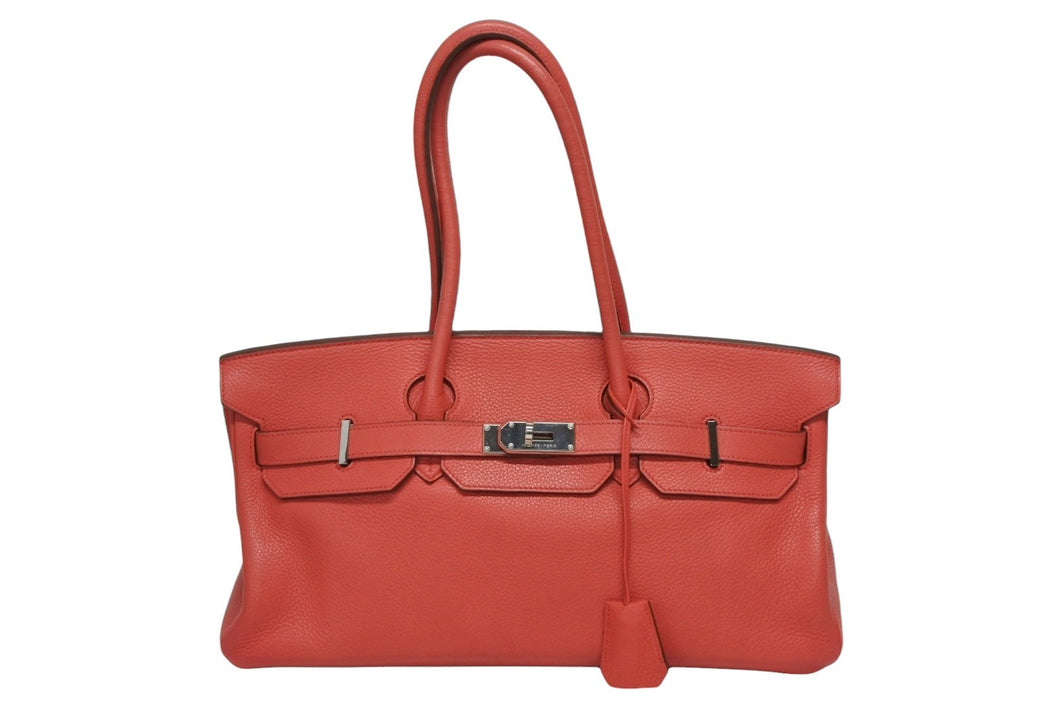 極美品 ゴルチェ期 HERMES エルメス ショルダーバーキン トリヨンクレマンス ブーゲンビリア □N刻印 ショルダーバッグ 中古 4b009567