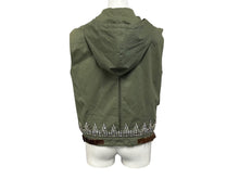 Load image into Gallery viewer, Christian Dior クリスチャンディオール ノースリーブジャケット 3P12022040 サイズ38 ラインストーン カーキ ガリアーノ期 美品 中古 4b009568