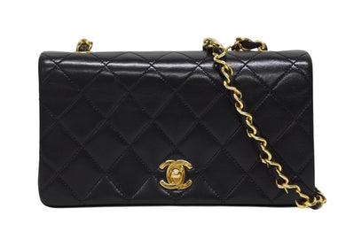 極美品 CHANEL シャネル フルフラップ ミニマトラッセ19 Sチェーンショルダーバッグ 1番台 ラムスキン ココマーク ゴールド金具 中古 4b009612