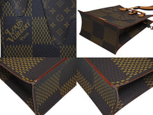 Load image into Gallery viewer, 極美品 LOUIS VUITTON ルイヴィトン NIGO LVスクエアード トートバッグ N40355 ブラウン PVC レザー ブラック金具 中古 4b009628