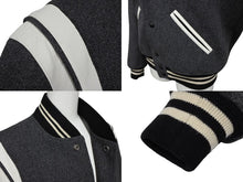 Load image into Gallery viewer, SAINT LAURENT PARIS サンローランパリ テディジャケット スタジャン 354718 グレー サイズ42 美品 中古 4b009641