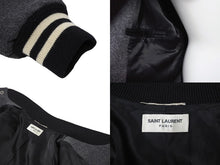 Load image into Gallery viewer, SAINT LAURENT PARIS サンローランパリ テディジャケット スタジャン 354718 グレー サイズ42 美品 中古 4b009641