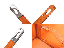 Load image into Gallery viewer, 極美品 HERMES エルメス バーキン25 ハンドバッグ □J刻印 ヴォーエプソン オレンジ シルバー金具 中古 4b009642