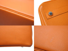 Load image into Gallery viewer, 極美品 HERMES エルメス バーキン25 ハンドバッグ □J刻印 ヴォーエプソン オレンジ シルバー金具 中古 4b009642